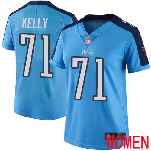 Tennessee Titans Limited Light Blue Women Dennis Kelly Jersey NFL Football #71 Rush Vapor Untouchable